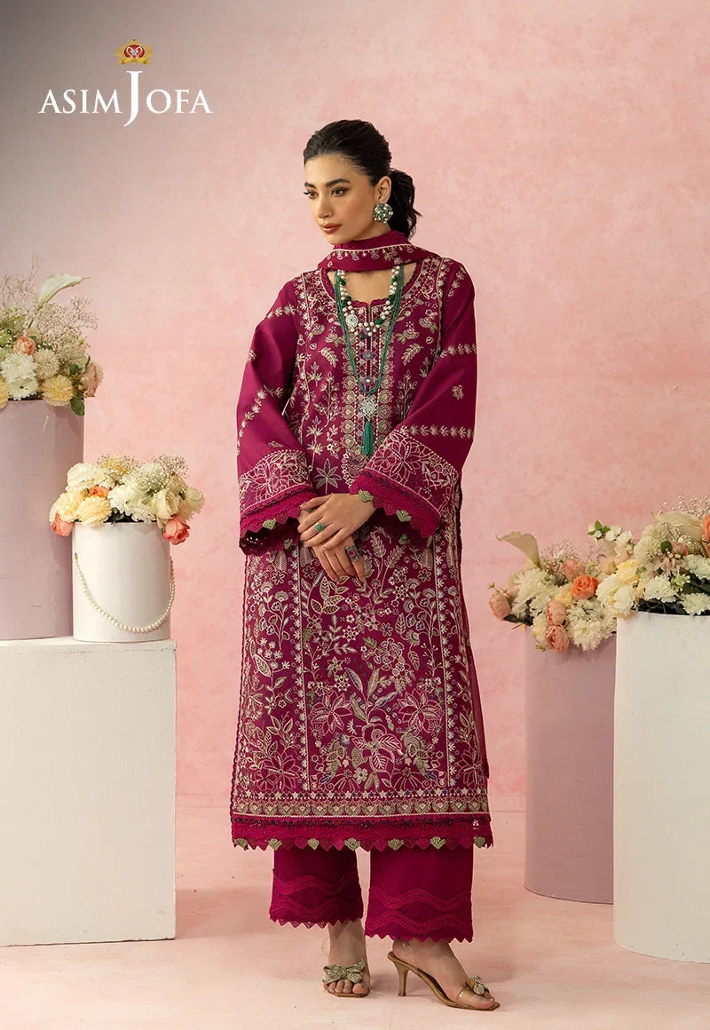 AJULW-02 Embroidered Lawn Unstitched 3 Pcs