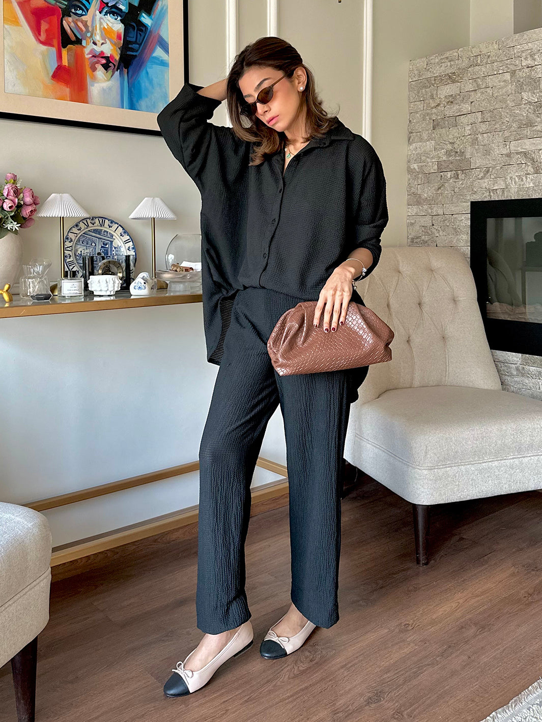 Zavira - 2Pc Knitted Waffle Co-Ord Set