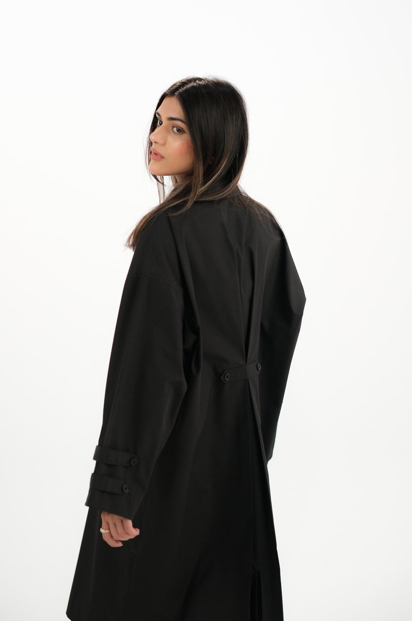 Black Cotton Dress - Minimilist Muse