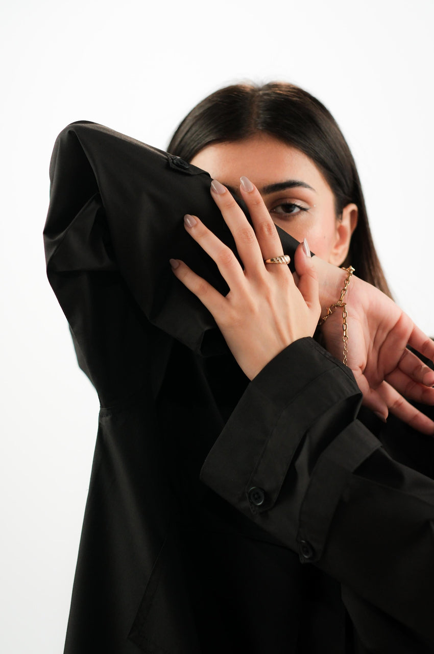 Black Cotton Dress - Minimilist Muse