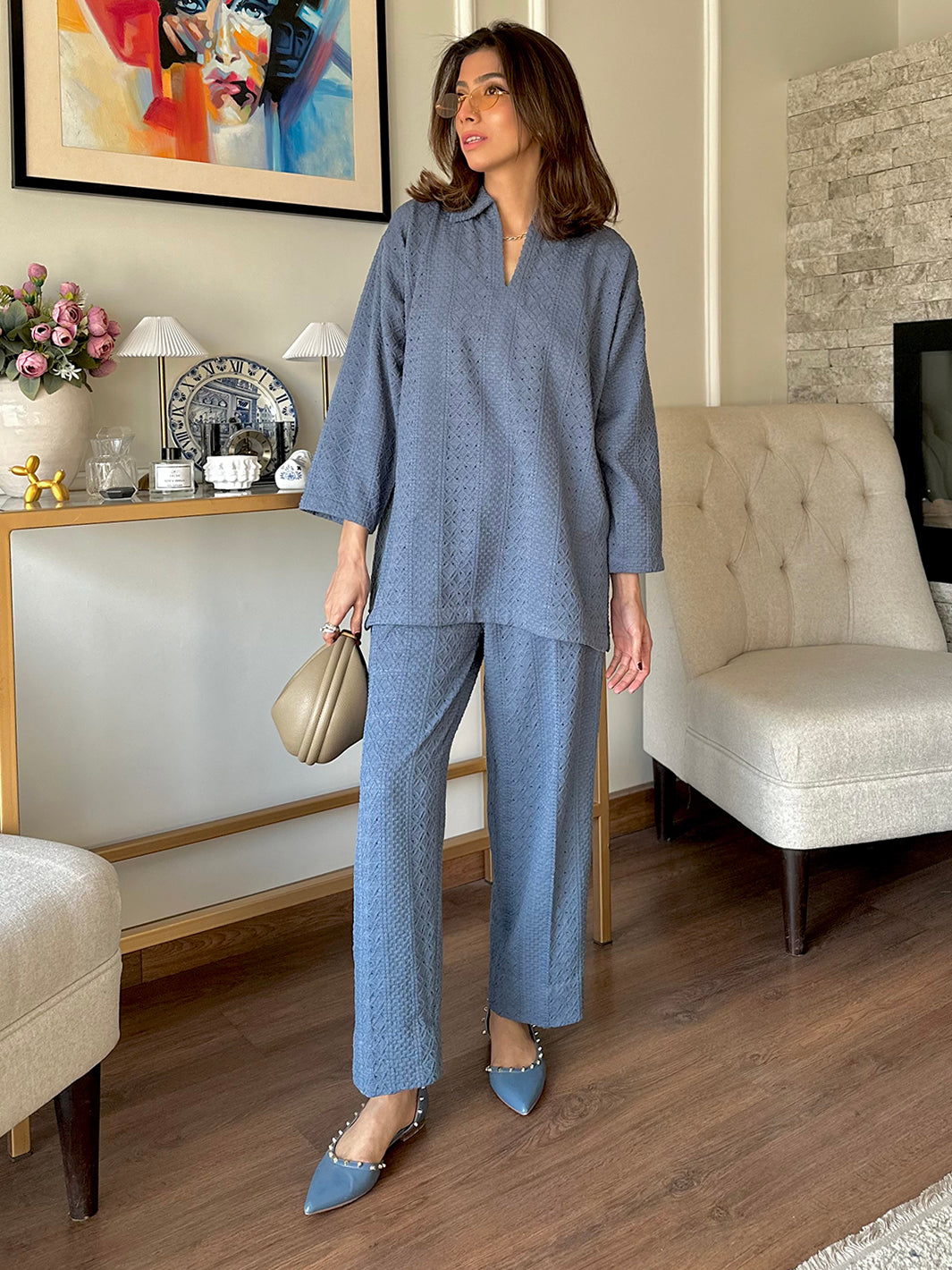 Eloria - 2Pc Knitted Crochia Co-Ord Set