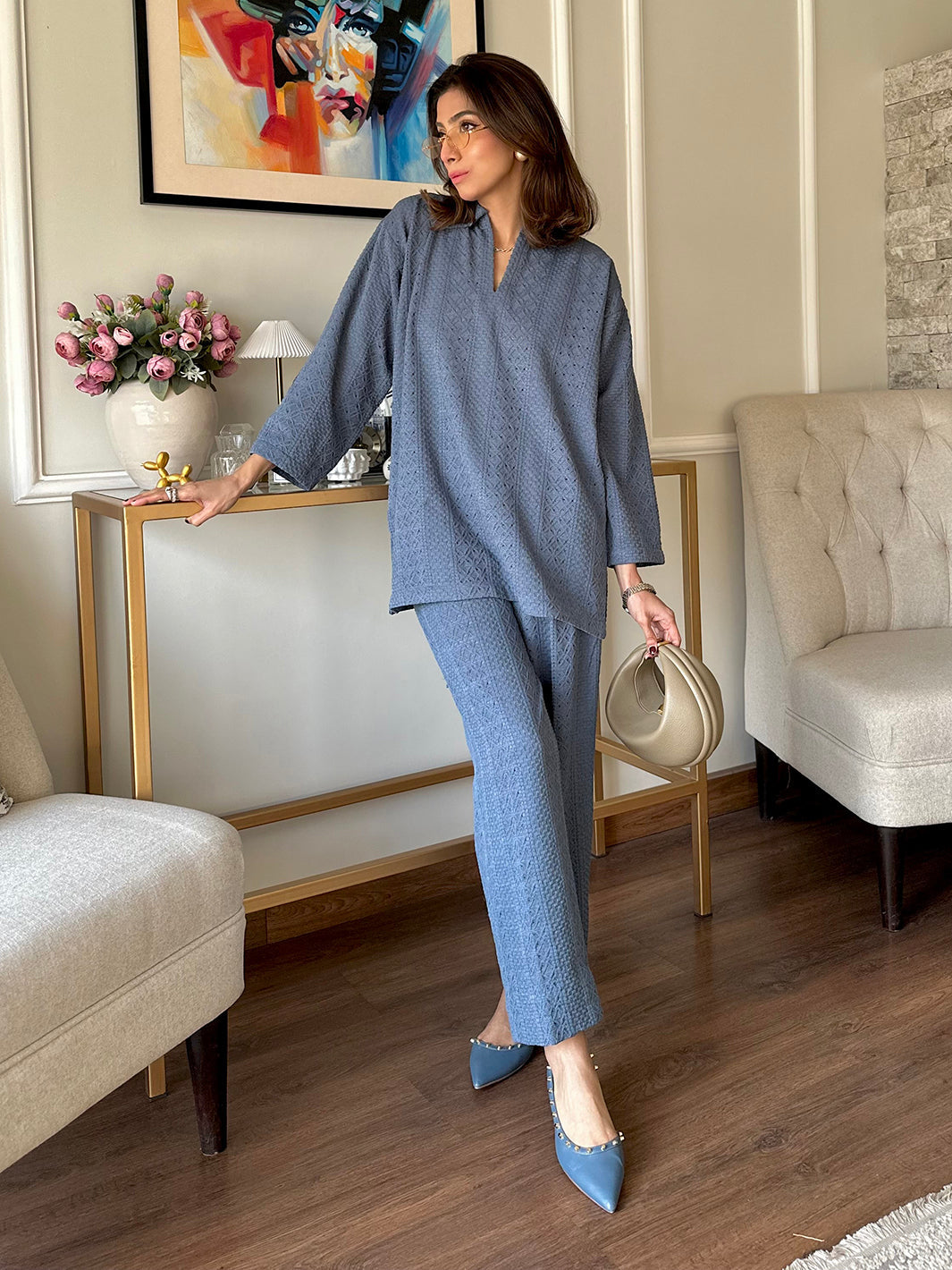 Eloria – 2Pc Knitted Crochia Co-Ord Set