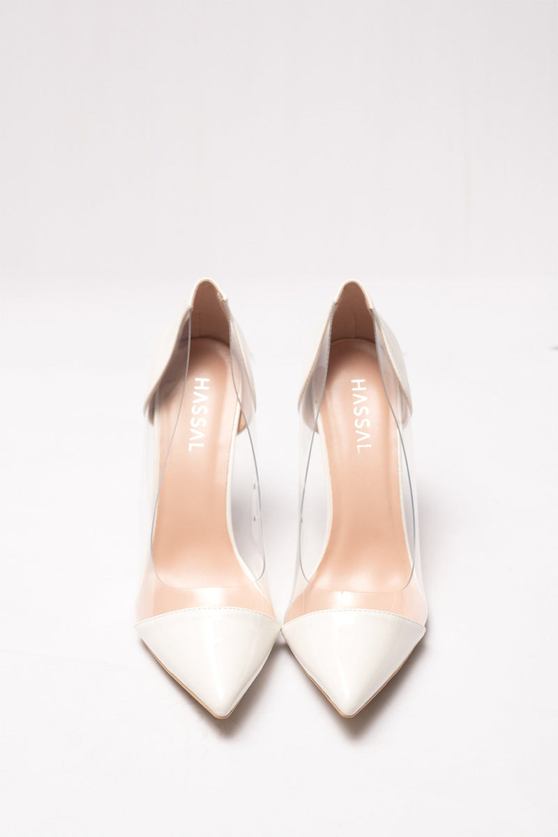 White Pvc Heels