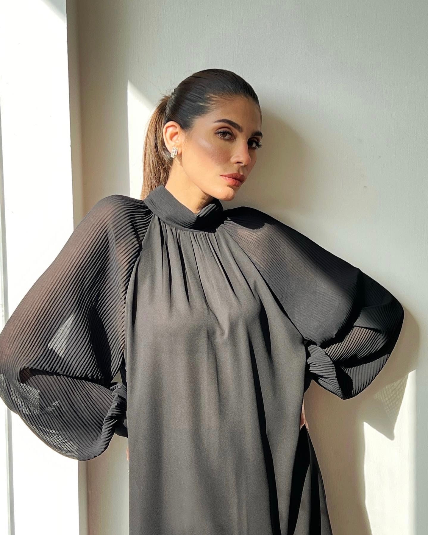Black Pleated Top