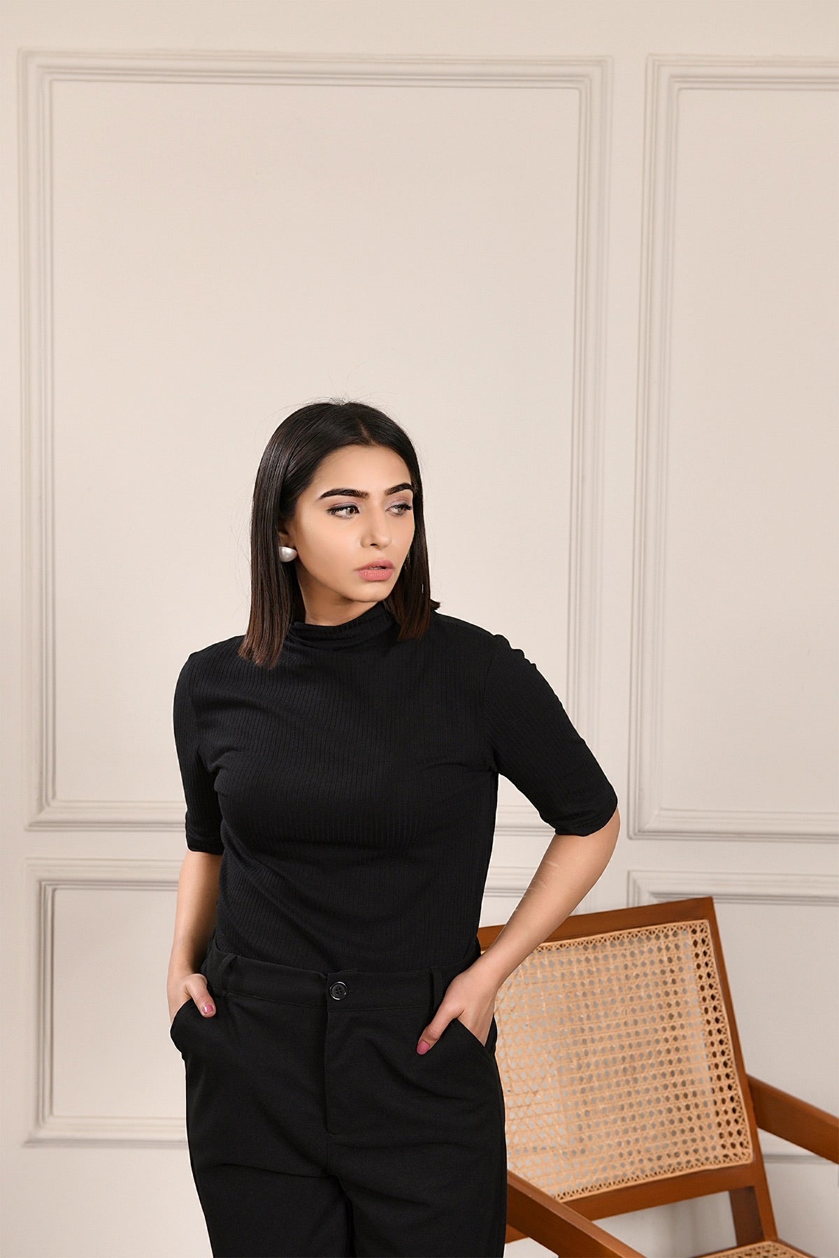 Black Ribbed top