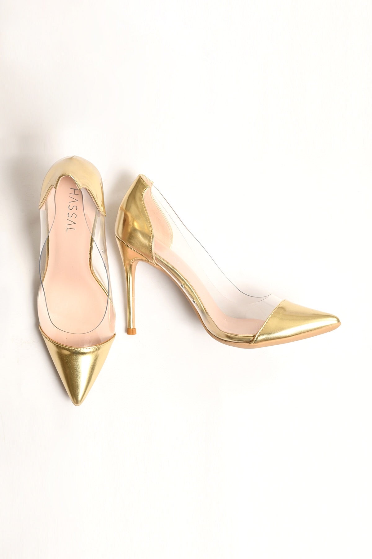Golden PVC Heels