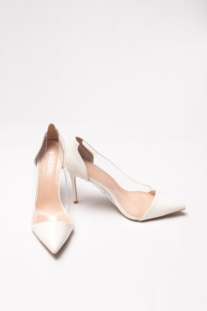 White Pvc Heels