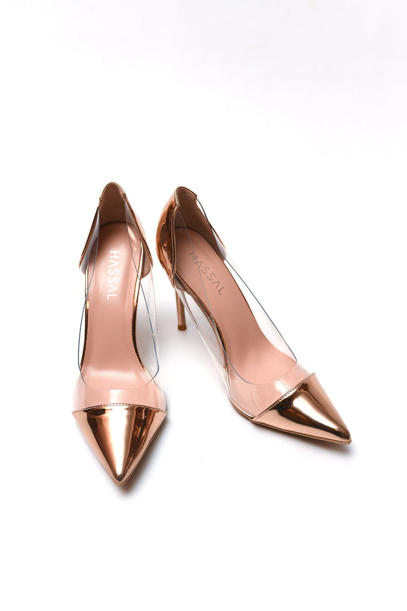 Rose-Gold Pvc Heels
