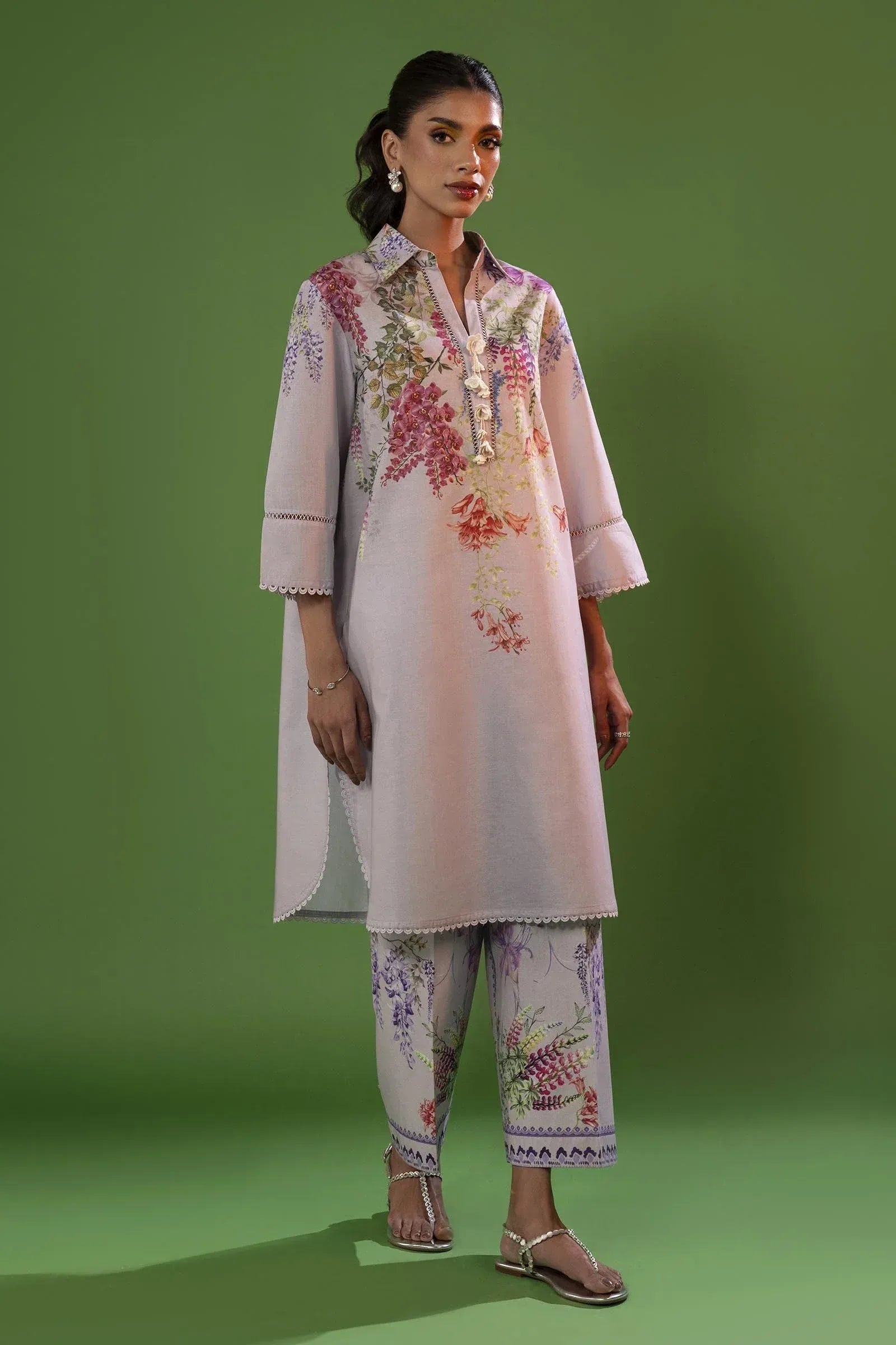 stitched Lawn 2 Piece Suit-H251-013B-2C (RTS)