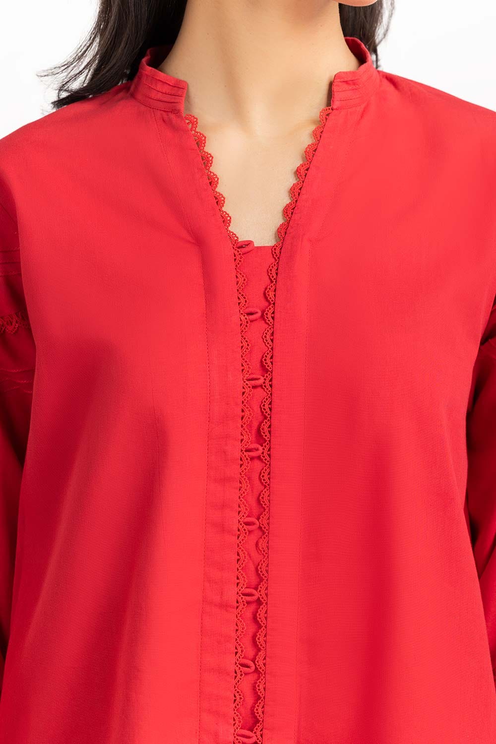 2 Piece Cambric Embellished Shirt with Trouser
