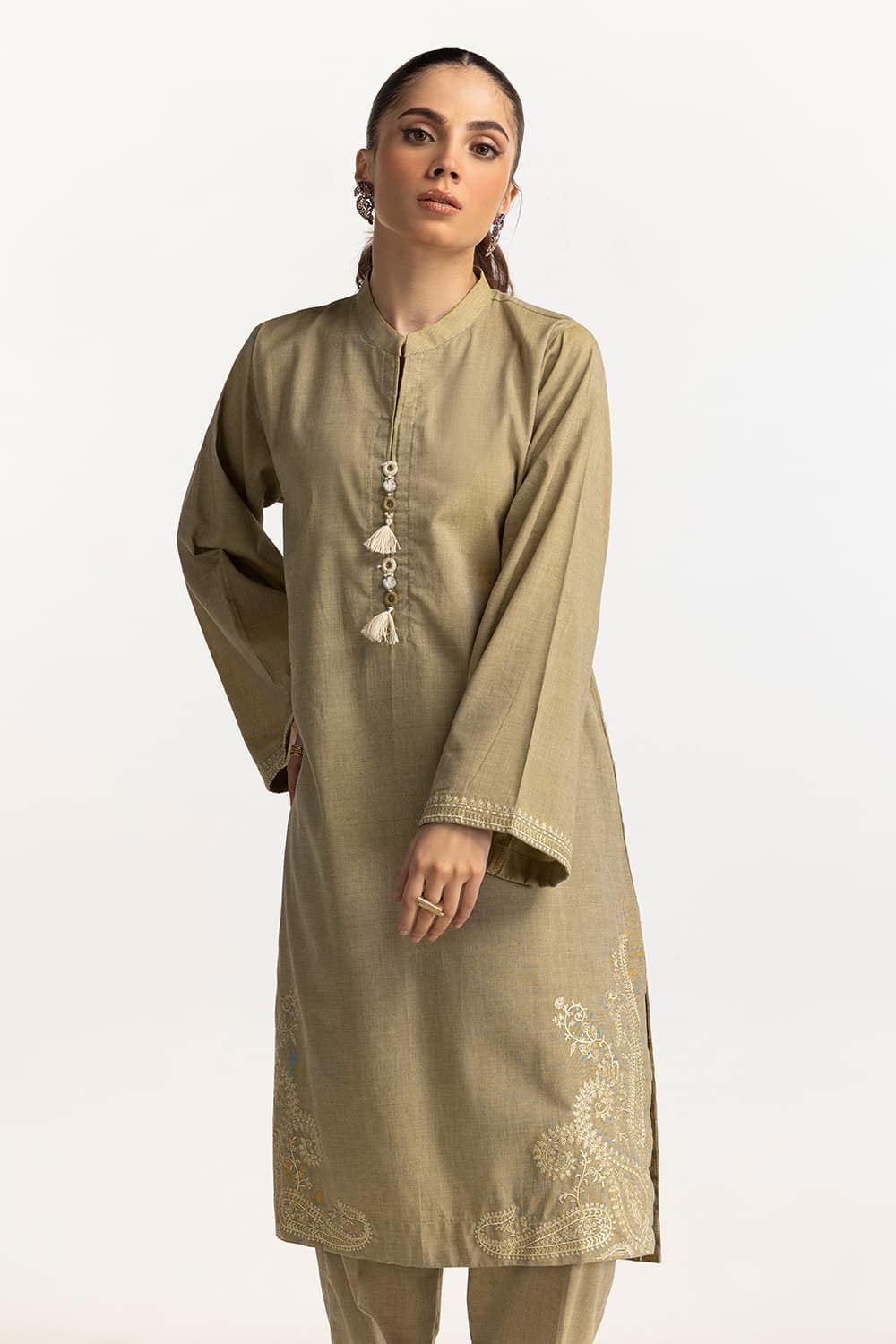 Yarn-dyed Embroidered Co-Ord Set