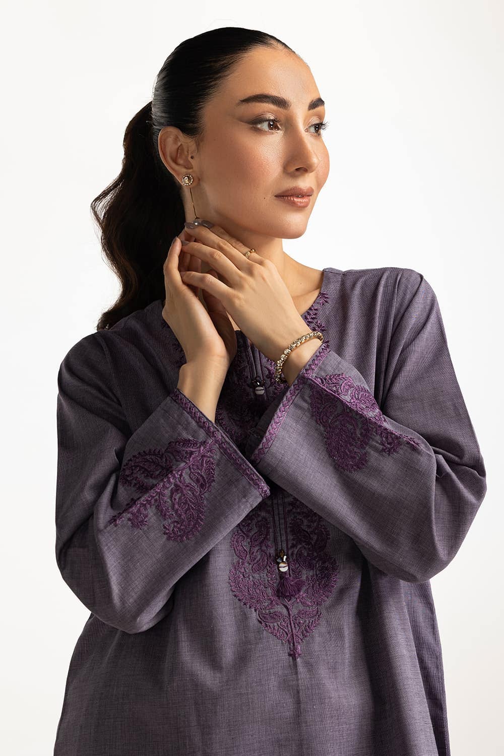Yarn-dyed Embroidered Co-Ord Set