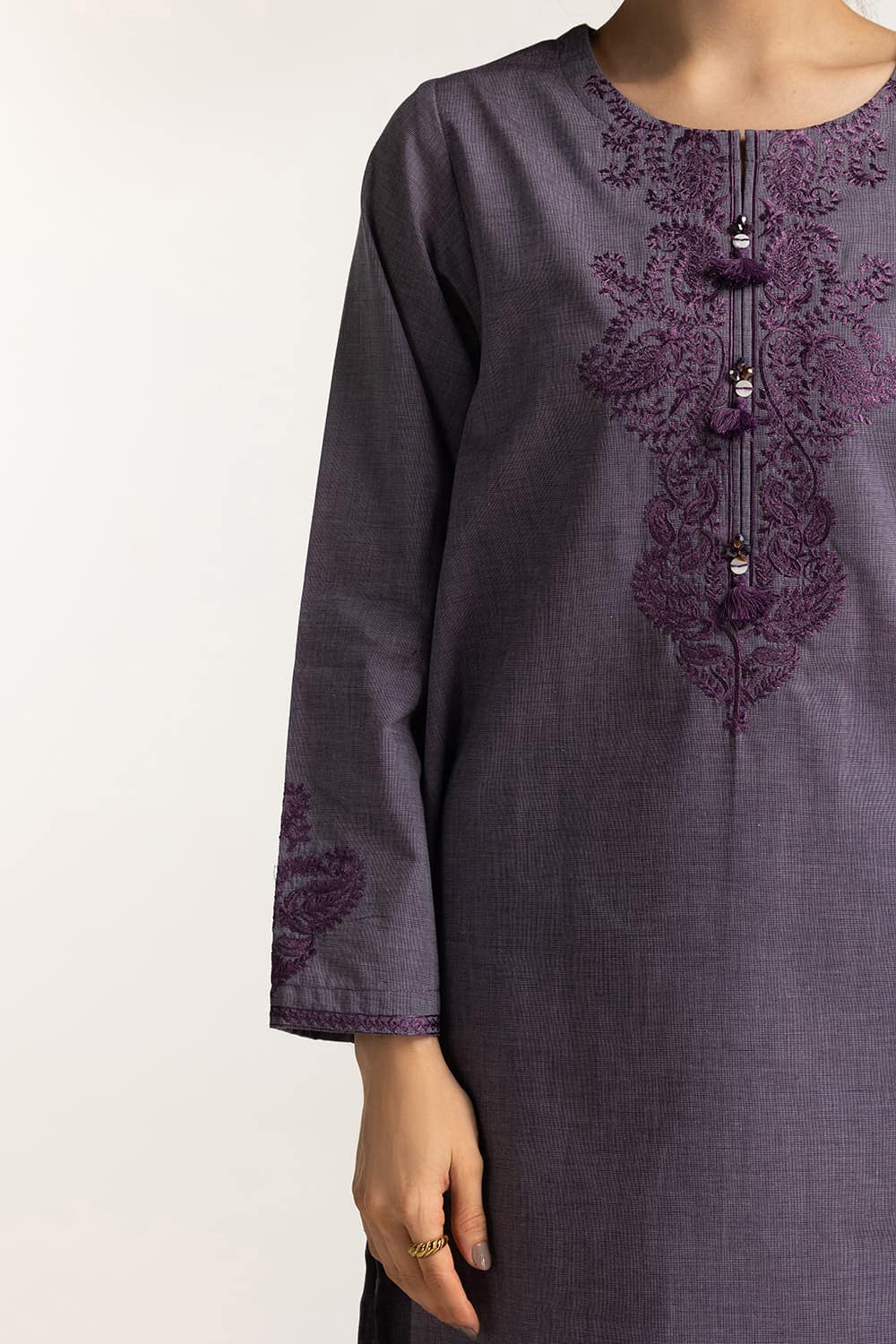 Yarn-dyed Embroidered Co-Ord Set