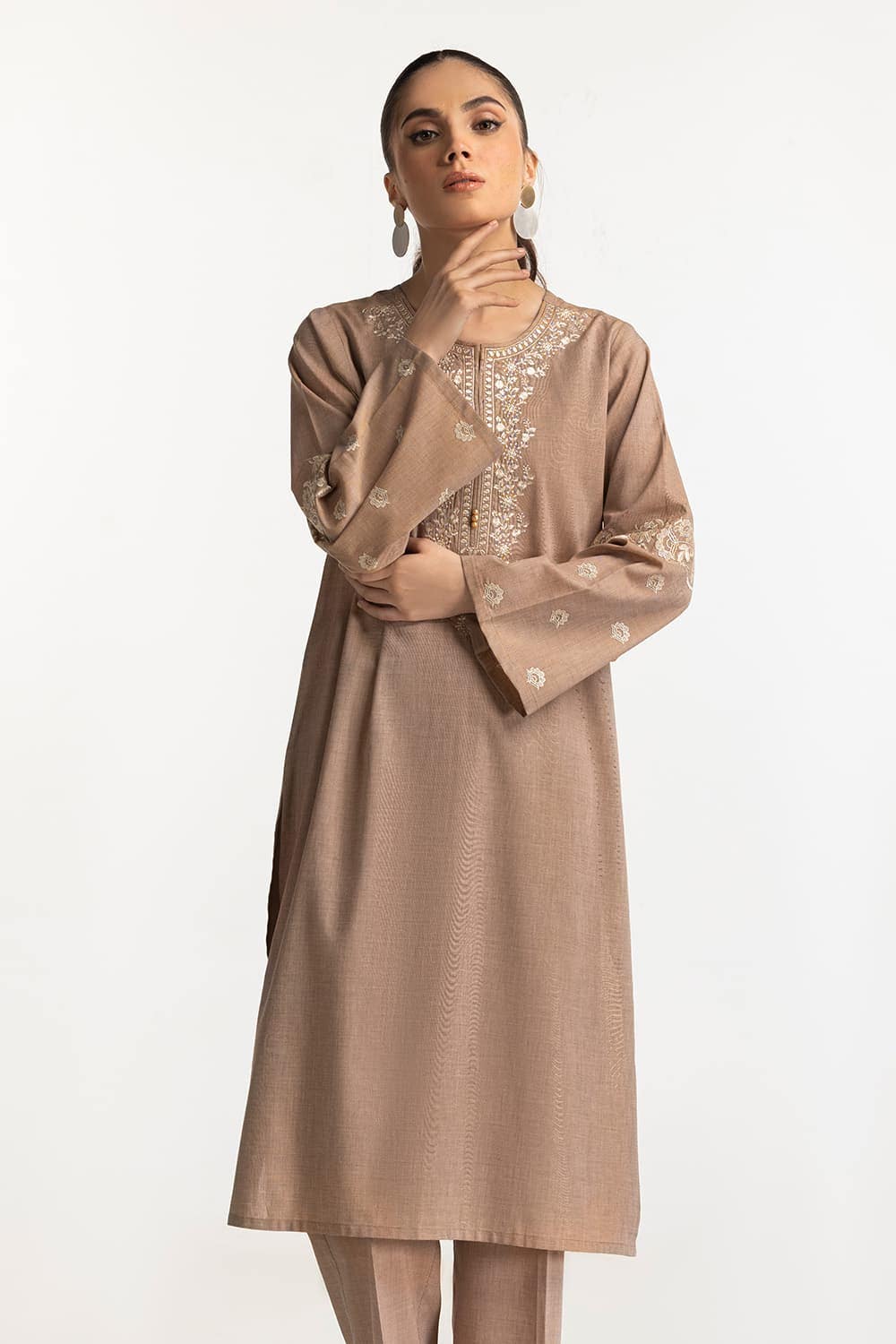 Yarn-dyed Embroidered Co-Ord Set