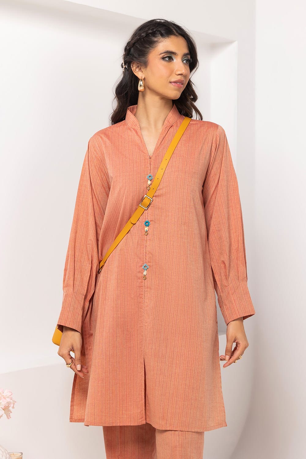 Yarn-Dyed Embellished Co-Ord Set
