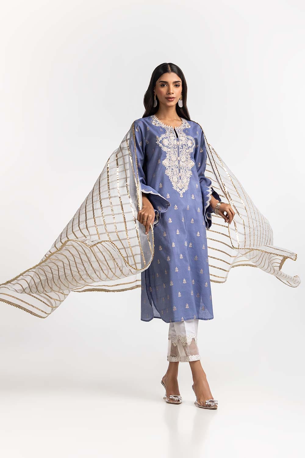 Dyed Jacquard Embroidered Shirt