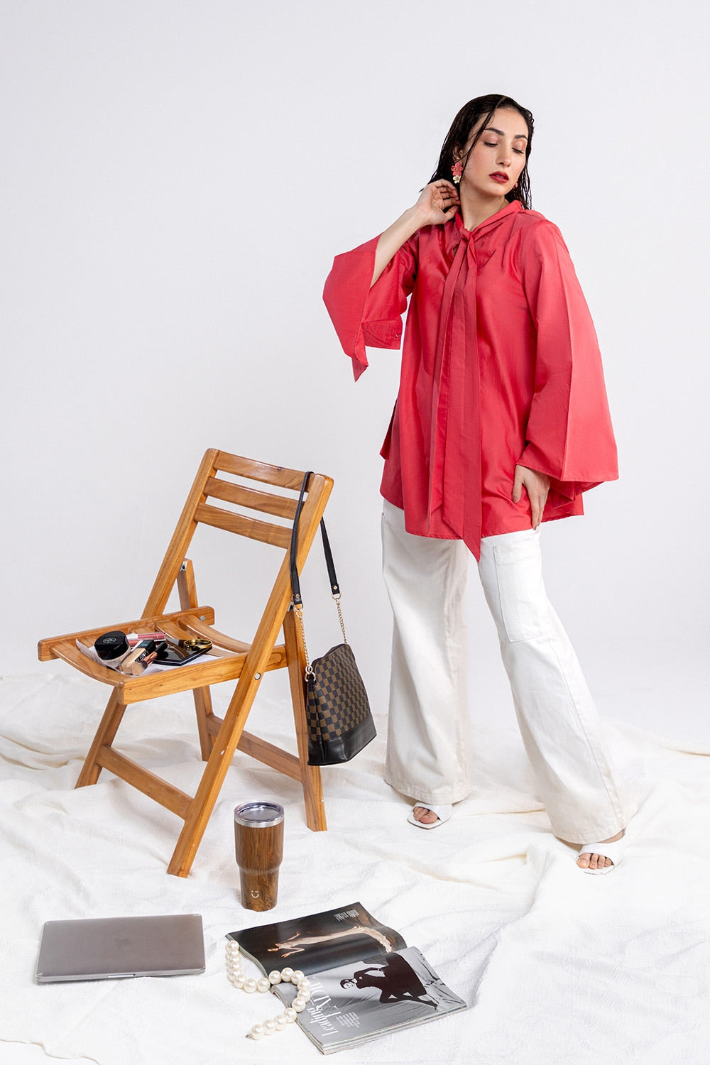 Cotton Viscose Dyed Tunic - W-AP-24-415783
