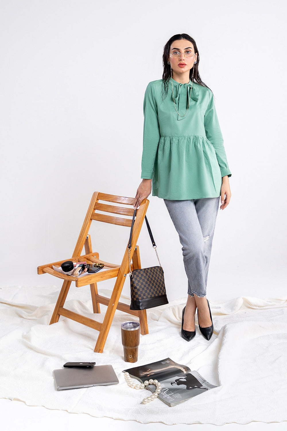 Cotton Viscose Dyed Tunic - W-AP-24-415789