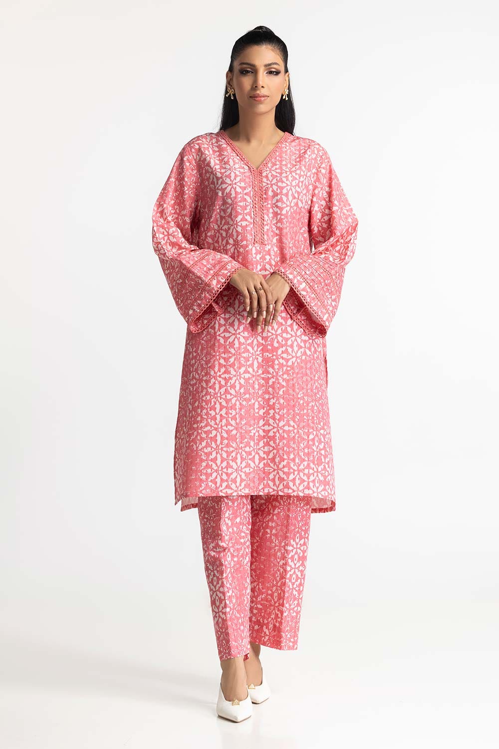 Poly Raw Slub Printed Co-Ord Set