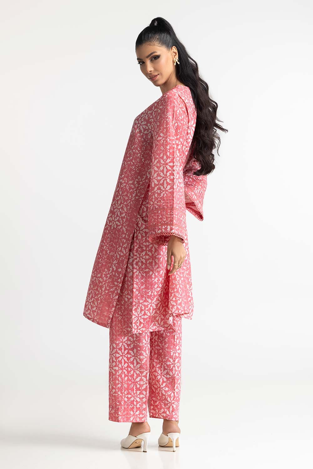 Poly Raw Slub Printed Co-Ord Set