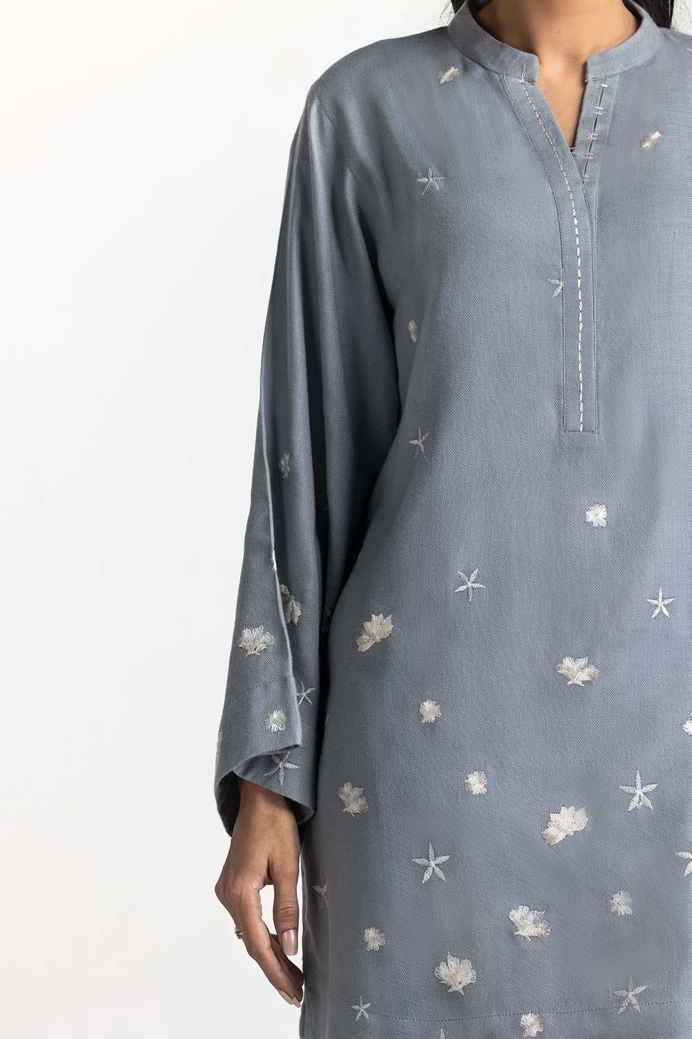 Twill Viscose Embroidered Shirt And Trouser
