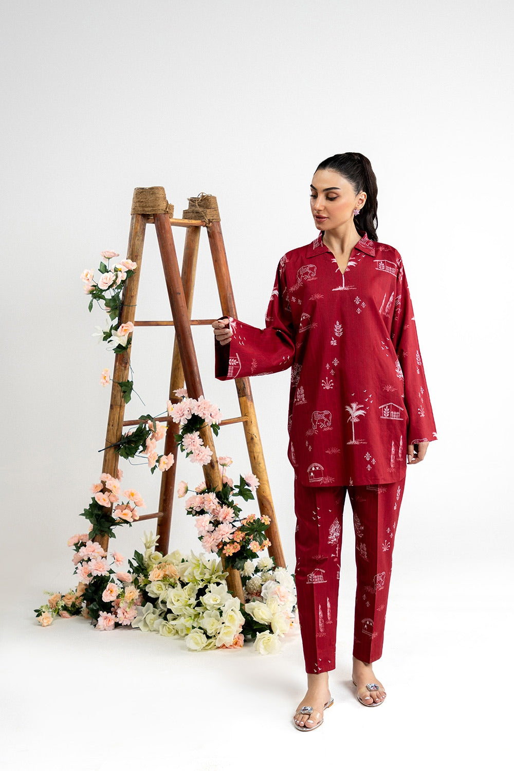 Cotton Viscose Printed Shirt And Trouser
