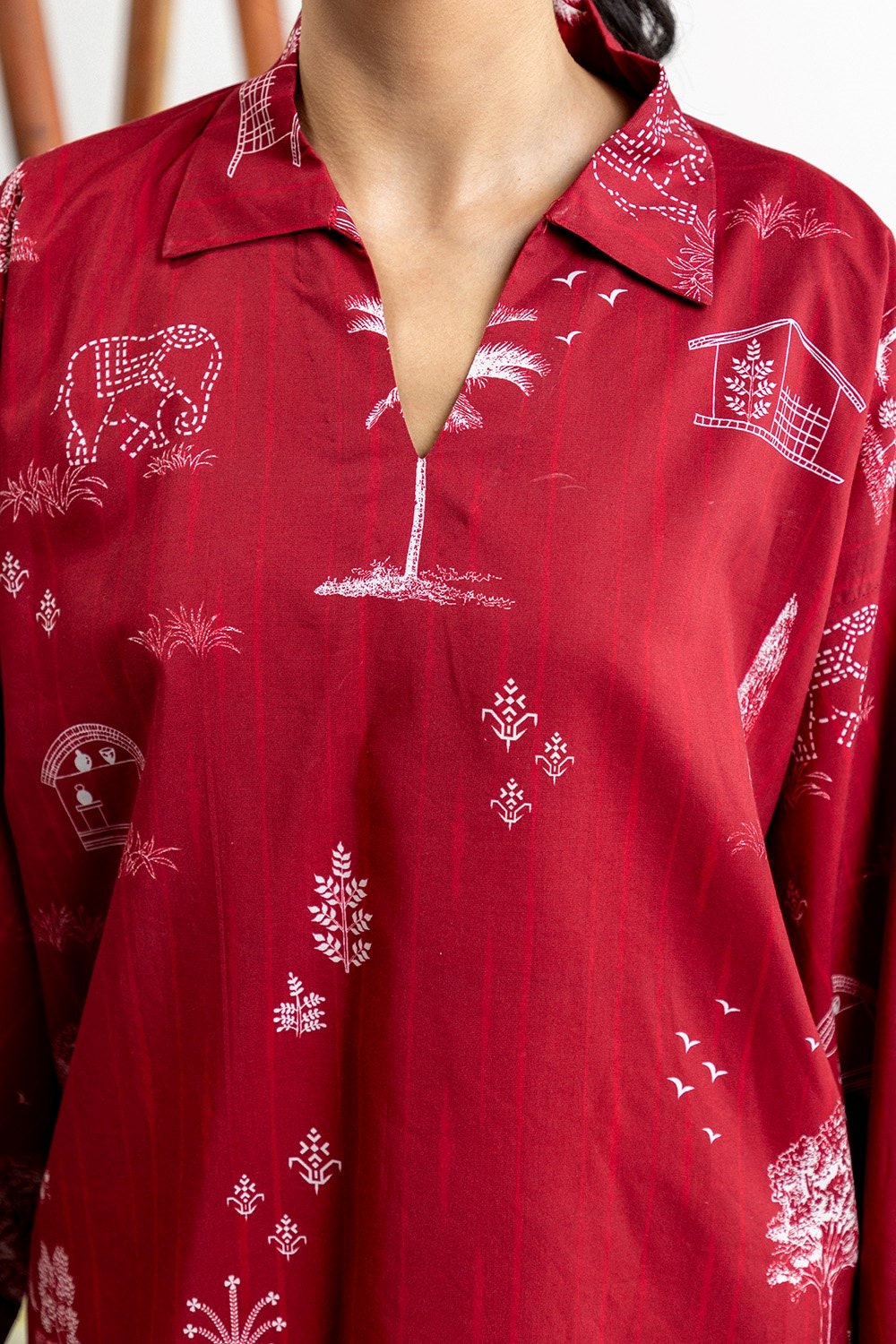 Cotton Viscose Printed Shirt And Trouser