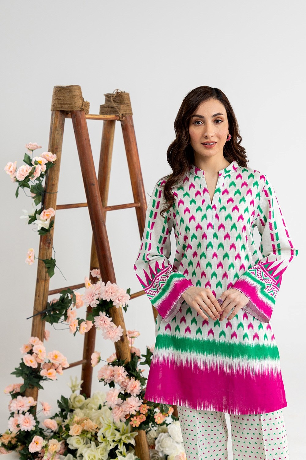 Cross Slub Printed Shirt And Trouser