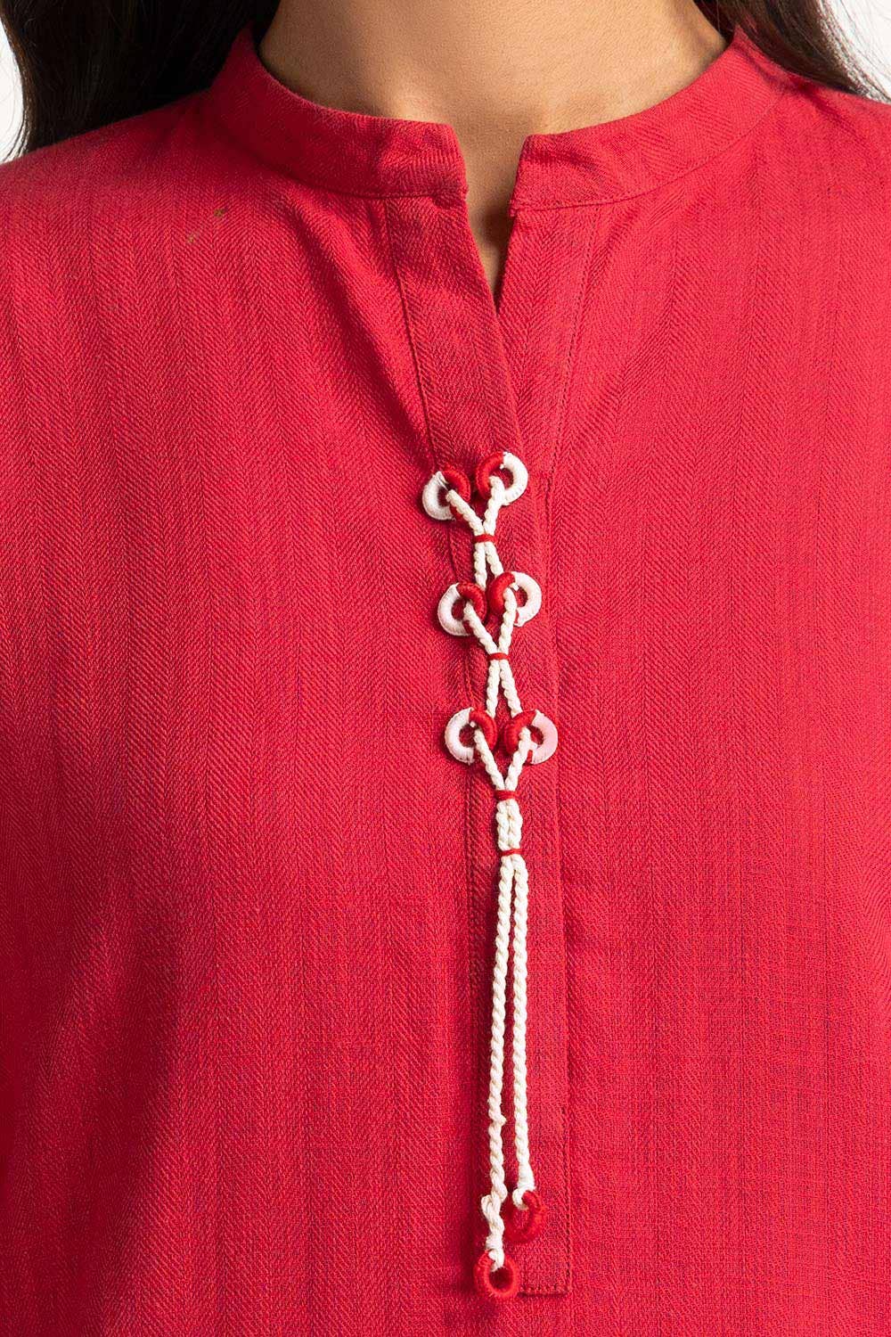 Two-Tone Herringbone Embroidered Shirt And Trouser