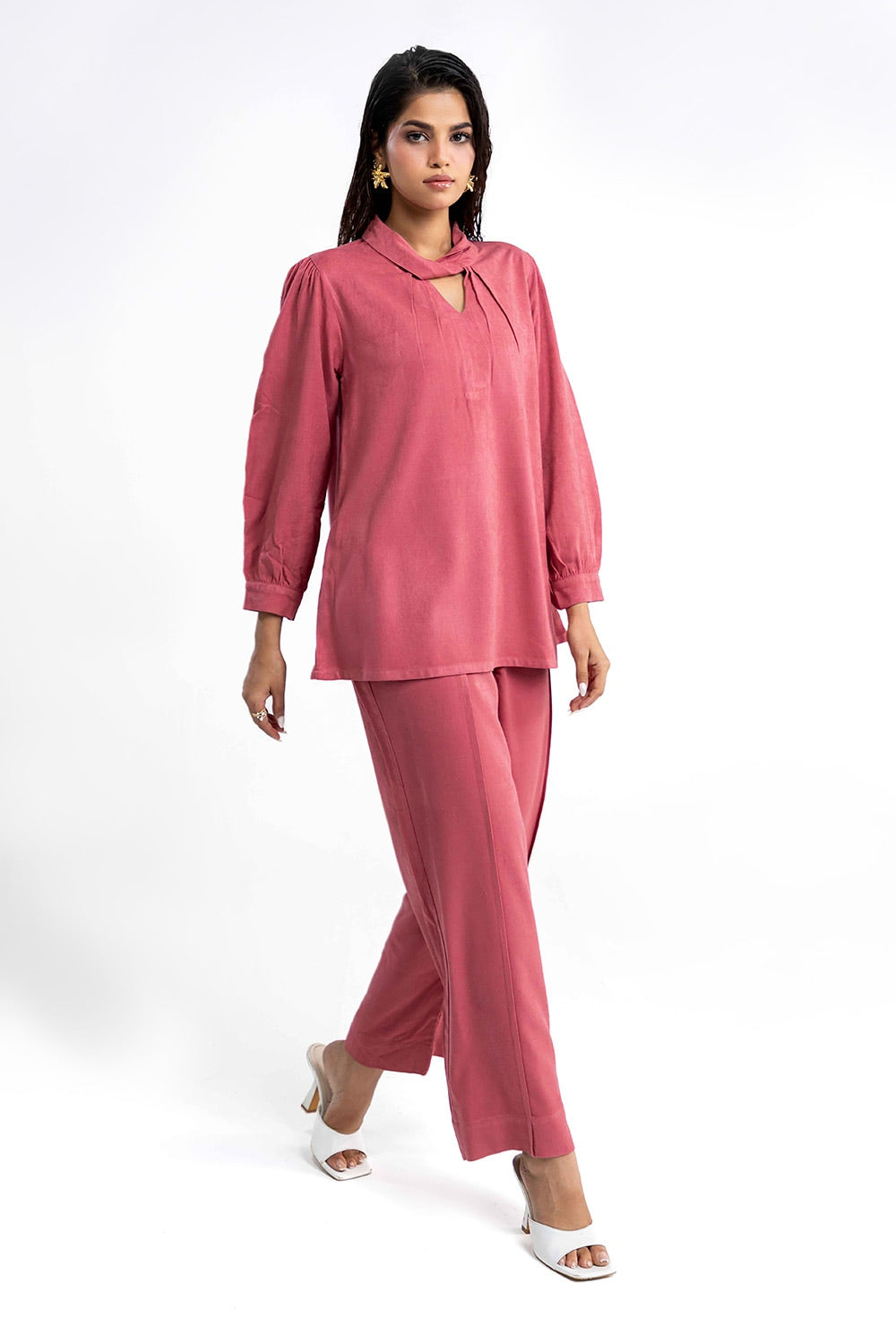 Peach Wool Dyed Co-Ord Set