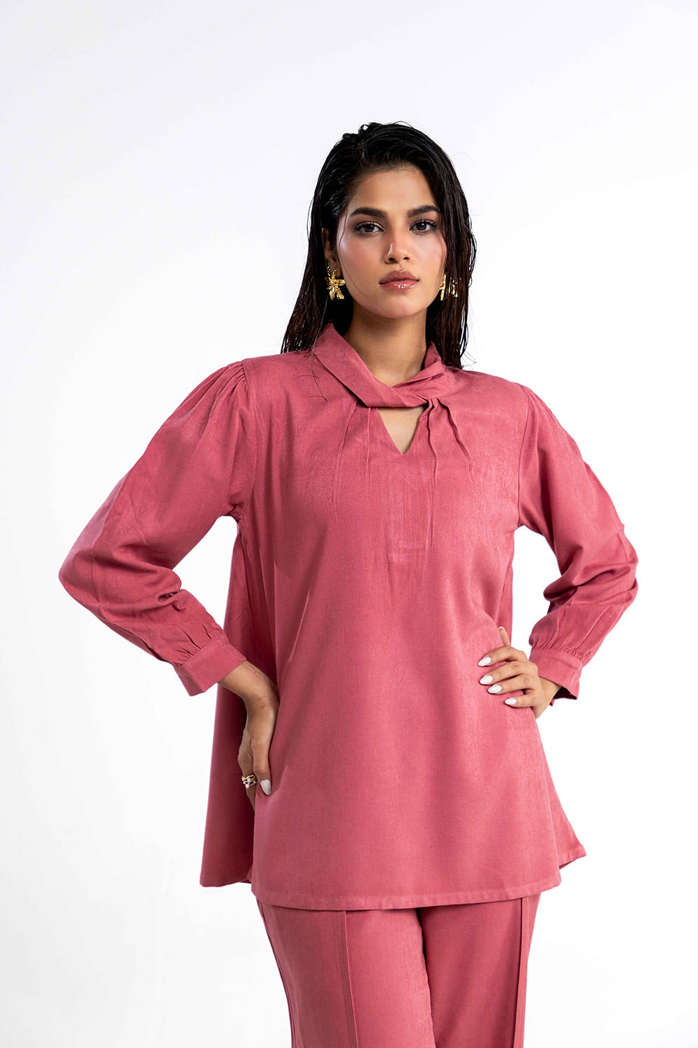Peach Wool Dyed Co-Ord Set