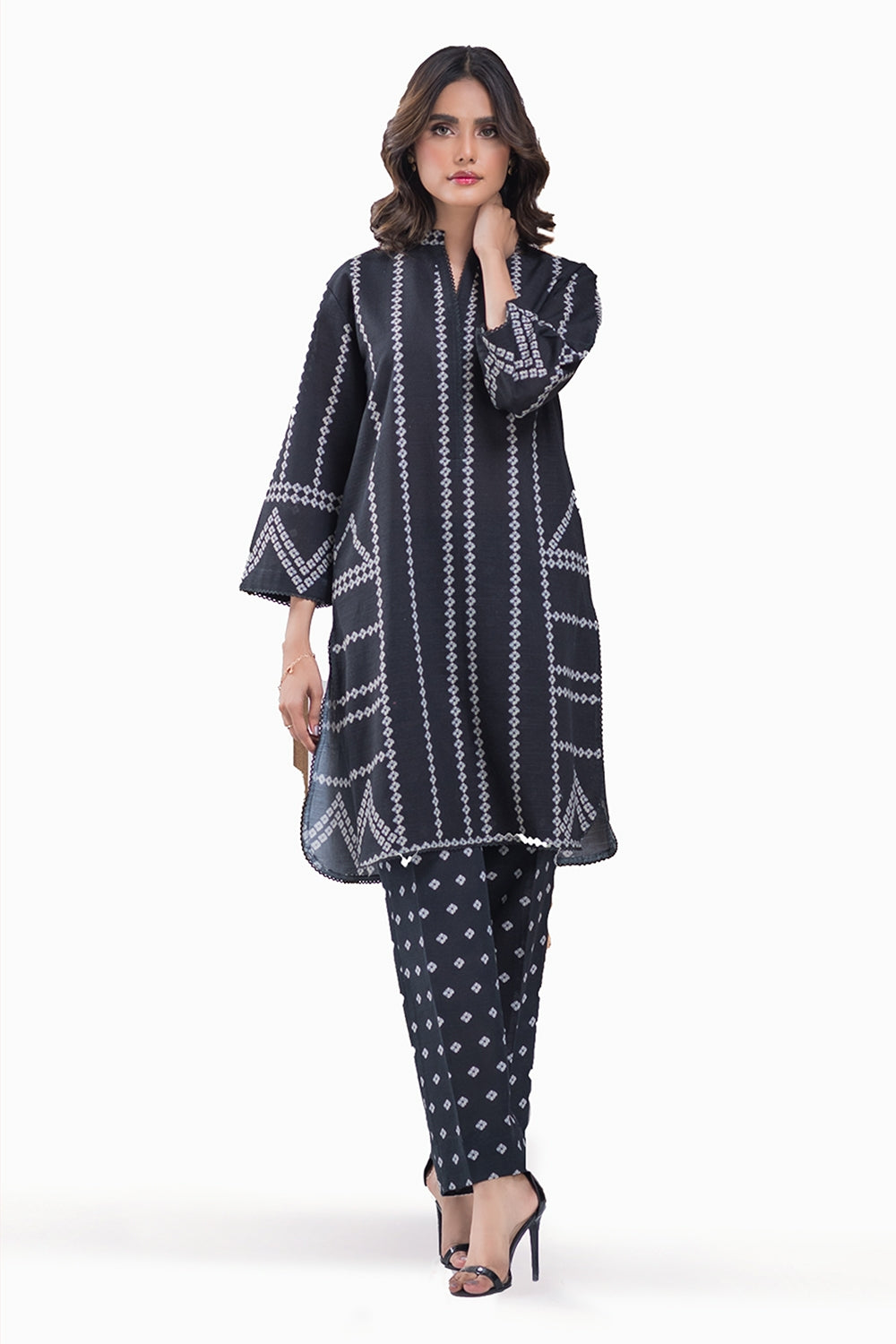 Khaddar Printed Shirt And Printed Trouser