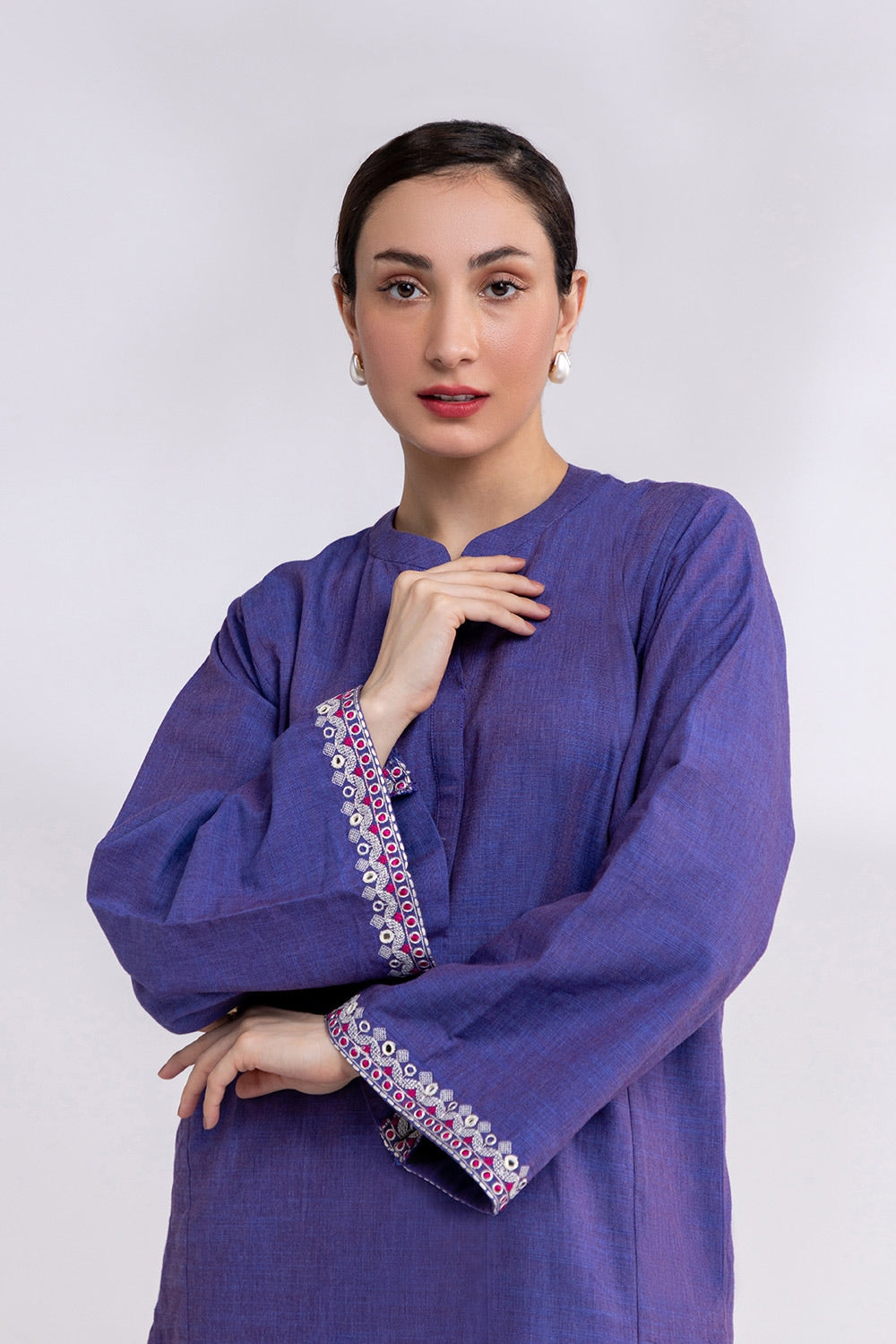 Yarn Dyed Embroidered Shirt And Dyed Trouser