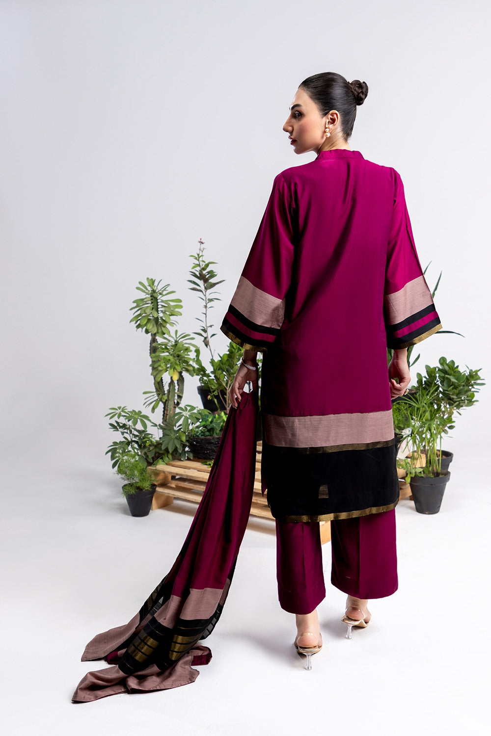 3 Piece Jacquard Embellished Suit