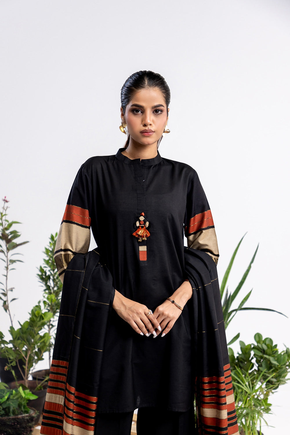 3 Piece Jacquard Embellished Suit