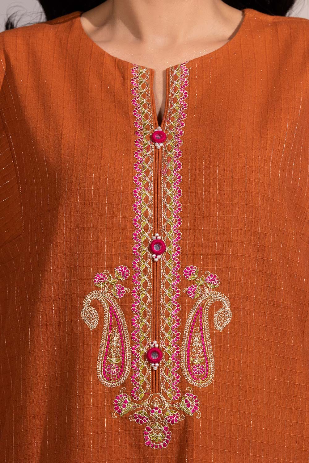 3 Piece Dobby Embroidered Suit
