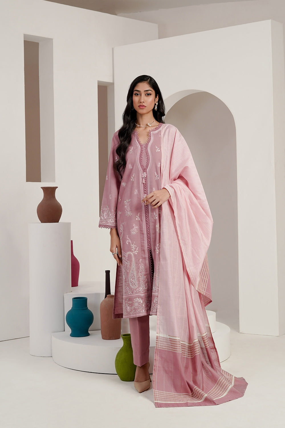 3PC Khaddar Embroidered Suit