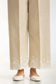 Beige Khaddar Embroidered Trouser