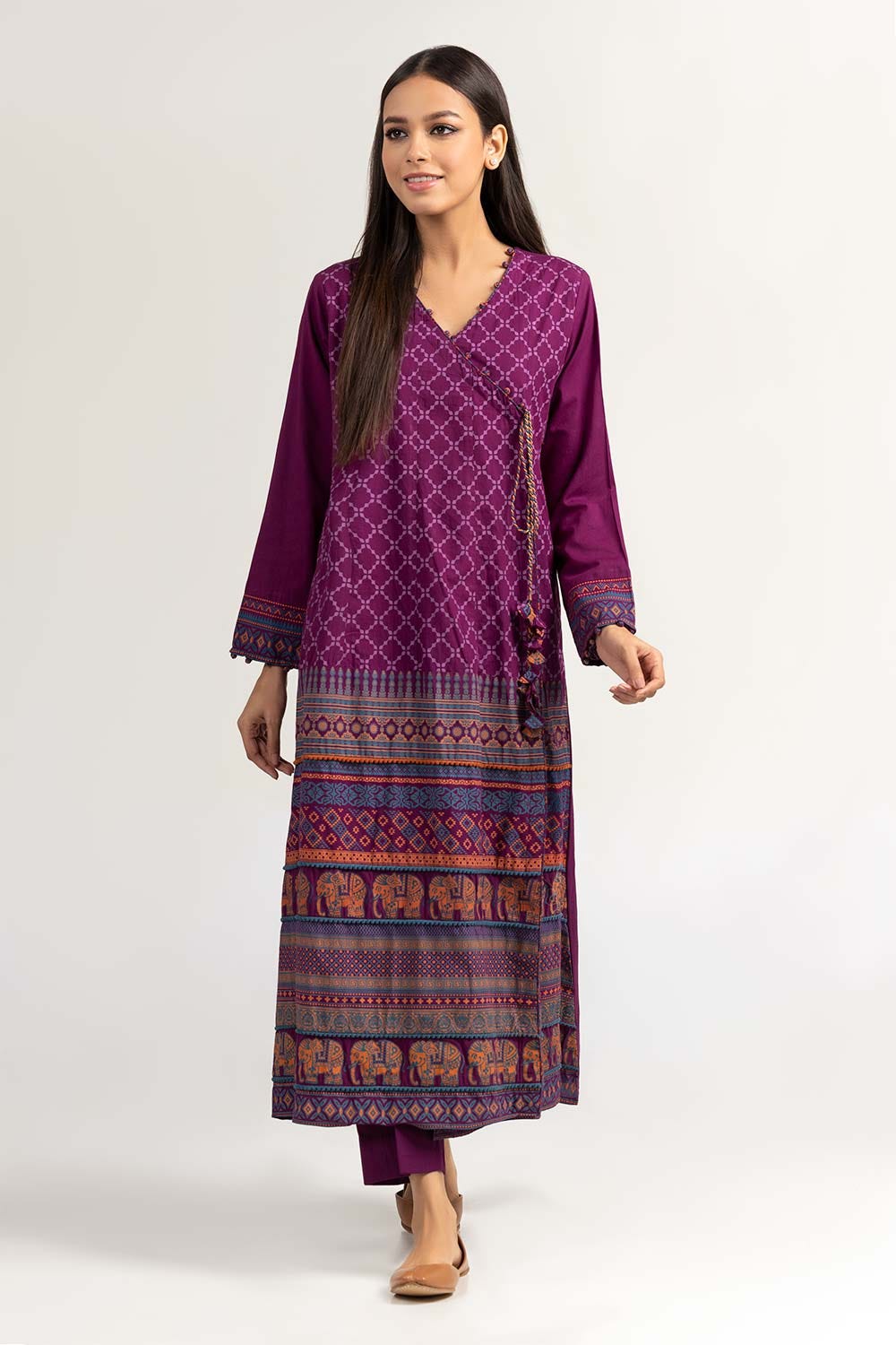 Printed Cambric Long Shirt Trousers