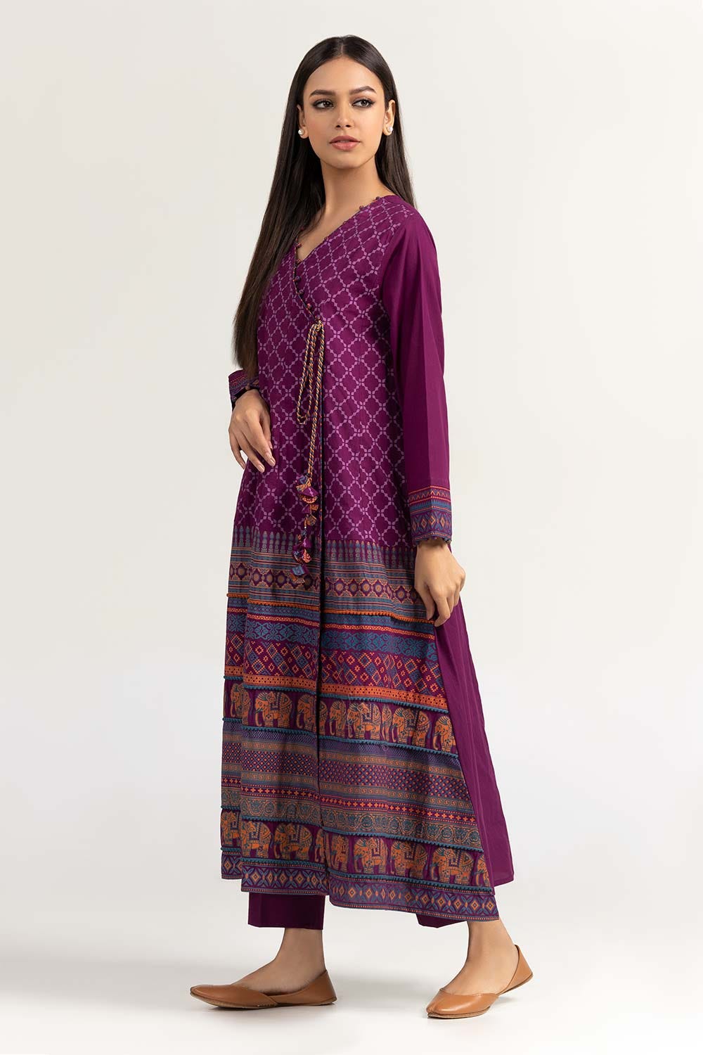 Printed Cambric Long Shirt Trousers