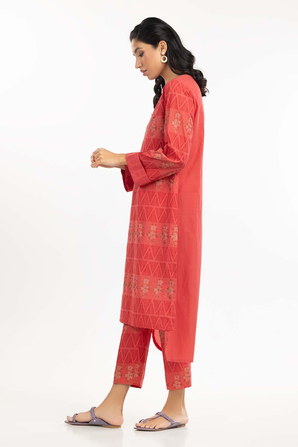 Printed Cambric Shirt With Trousers