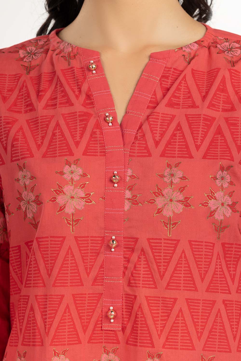 Printed Cambric Shirt With Trousers