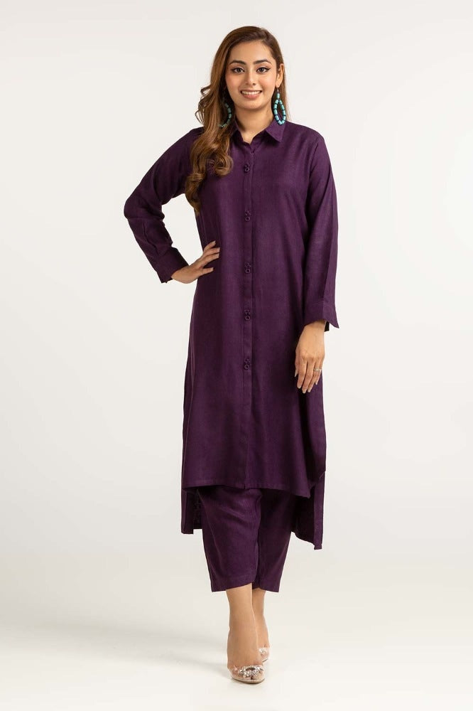 Dyed Self Jacquard Shirt With Trouser