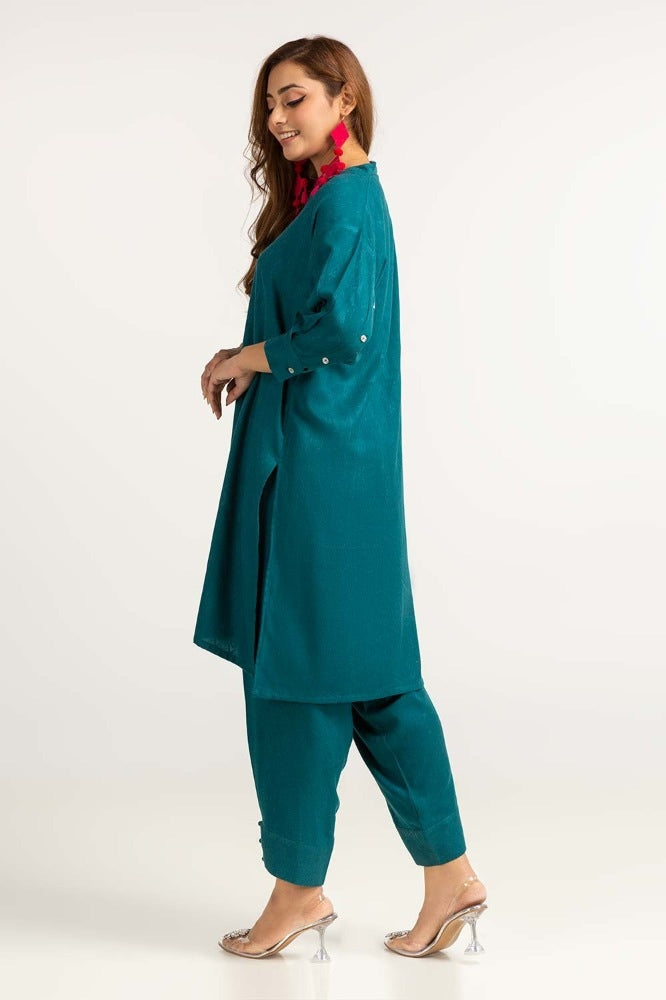 Dyed Self Jacquard Shirt With Trouser IPW-23-67