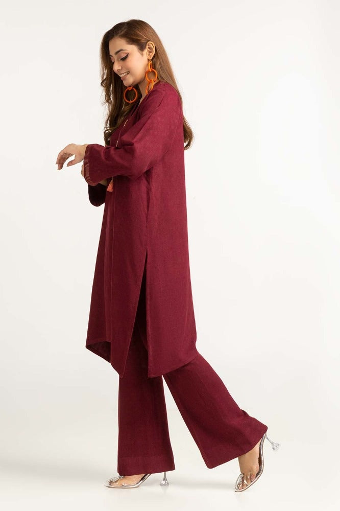 Dyed Self Jacquard Shirt With Trouser
