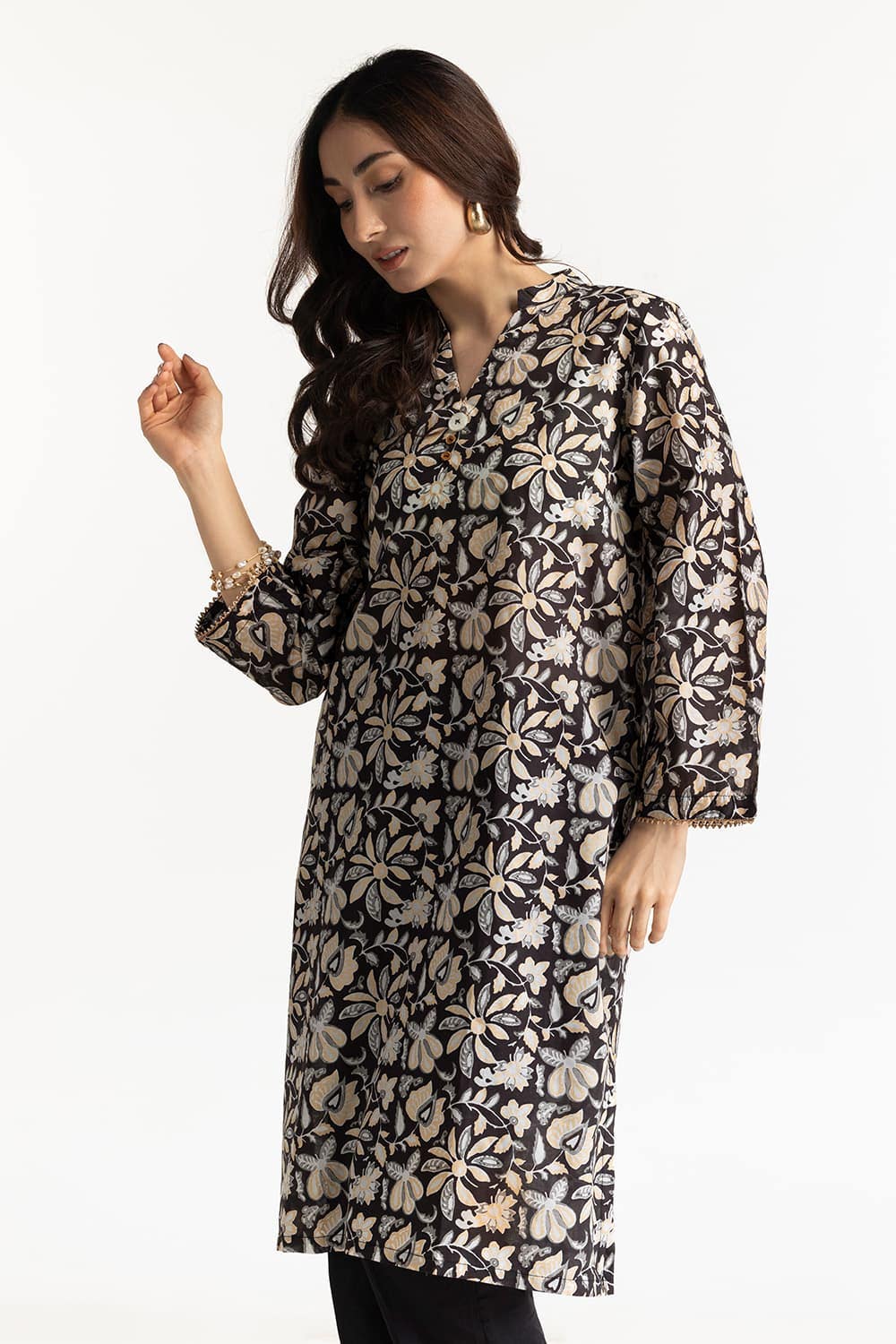 Lawn Gold Printed Shirt