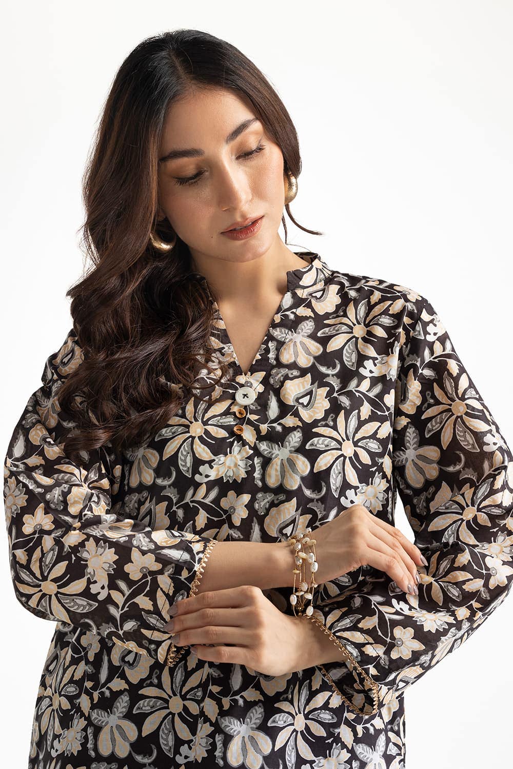 Lawn Gold Printed Shirt