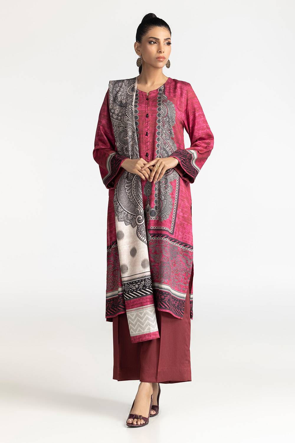 3 Piece Cotail Printed Suit