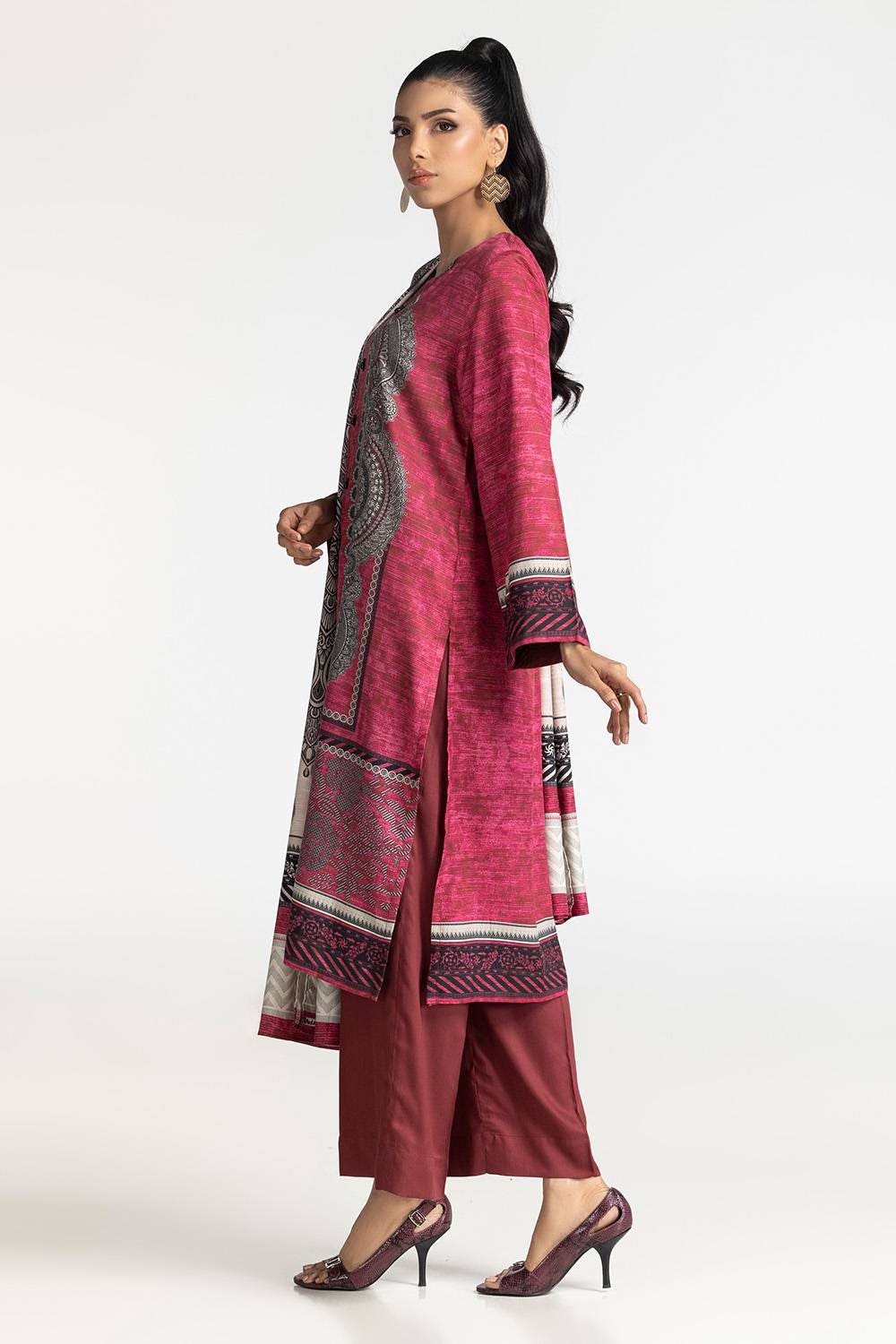 3 Piece Cotail Printed Suit