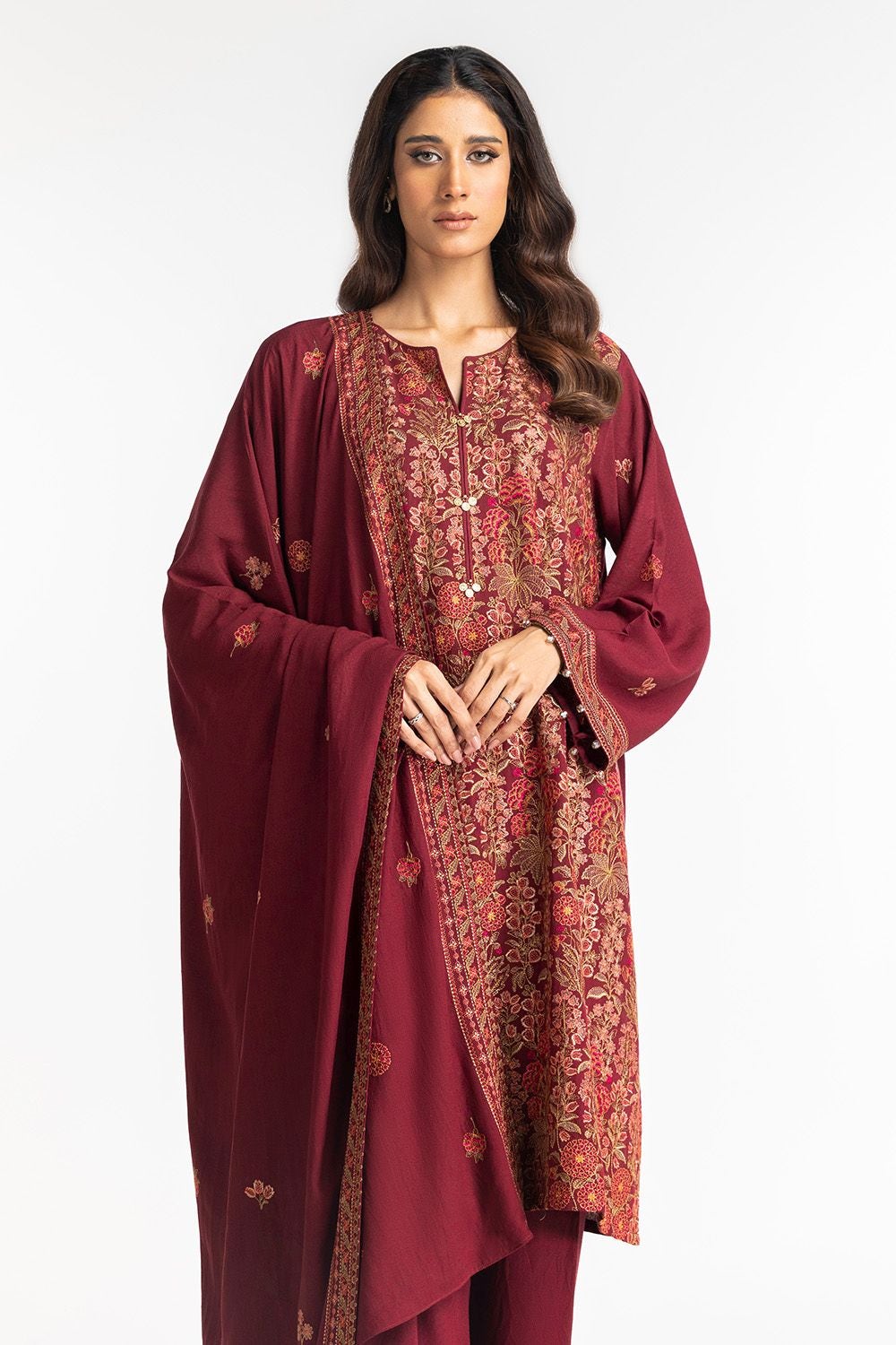 3 Piece Karandi Embroidered Suit